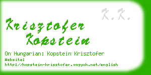 krisztofer kopstein business card